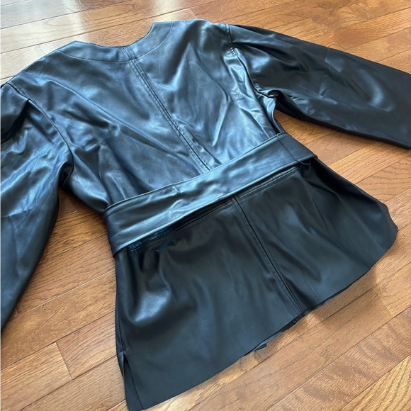 Banana Republic Black Leather Tie-Waist Blouse - Picture 5 of 6